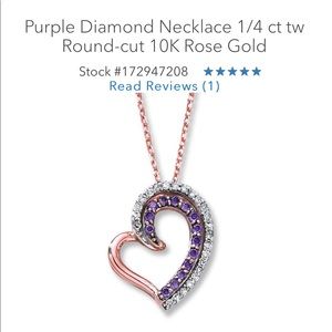PurpleDiamondNecklace 1/4 ct Round-cut10K RoseGold